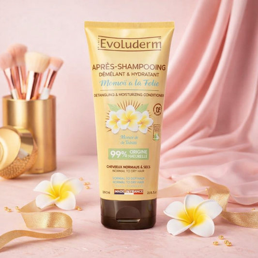 Après-Shampoing Démêlant & Hydratant au Monoï de Tahiti – Cheveux Doux & Sublimés